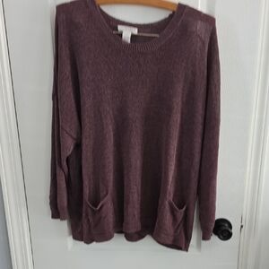 Kenar Purple Crew Neck Sweater Soft Knit